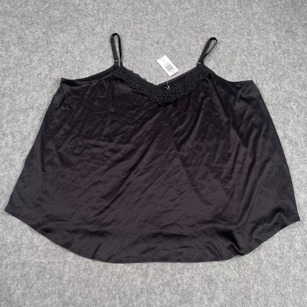 NWT Torrid Deep Black Dream Satin Lace‎ Sleepwear Tank Top Women's Size 3/3X